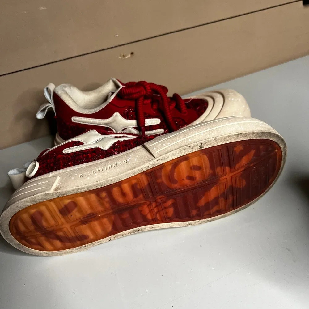 Killwinner Smile Life Series Red Cream Chunky Platform Sneakers Mens‎ 11